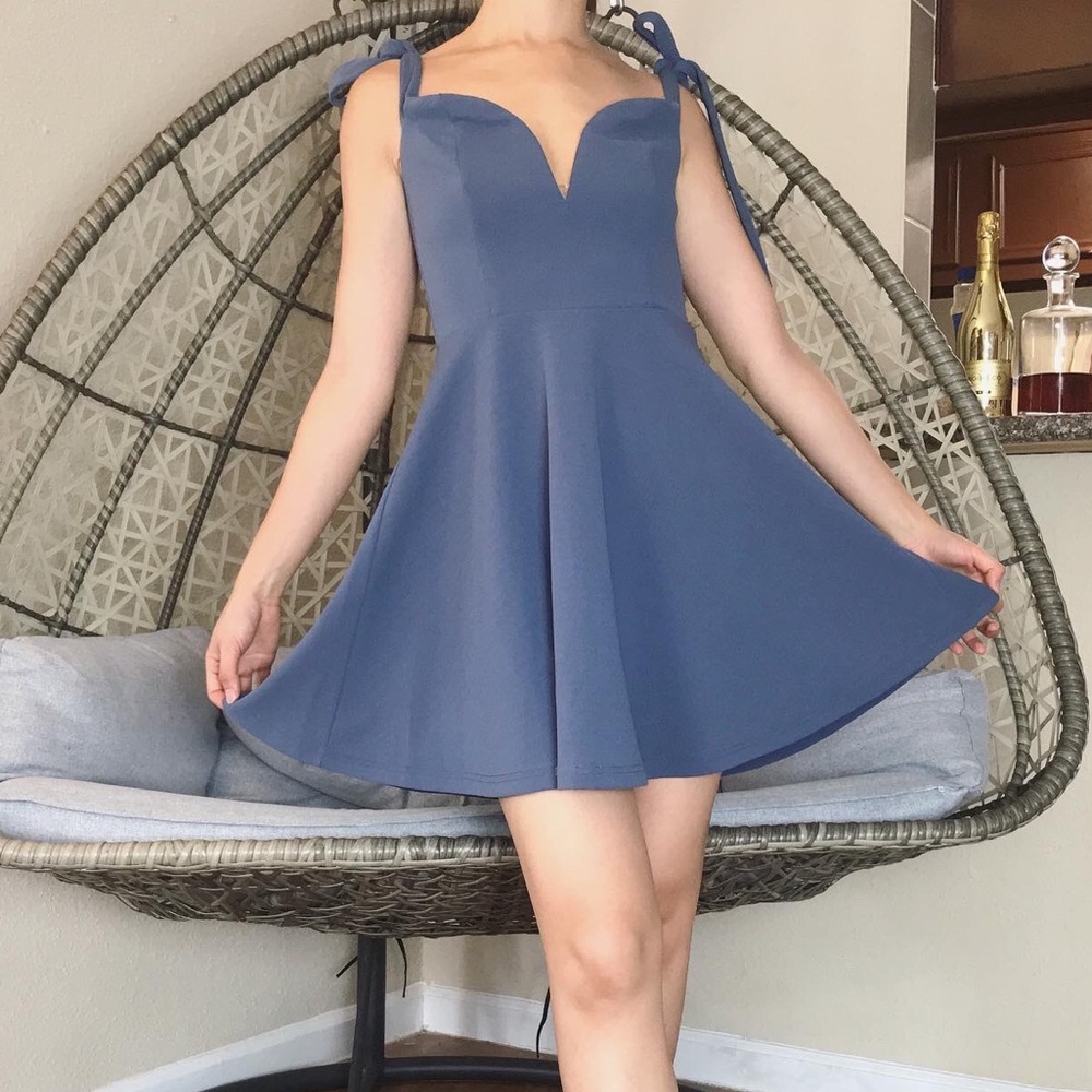 GB A Line Deep V Cut Mini Dress